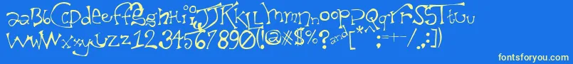 Taxii Font – Yellow Fonts on Blue Background