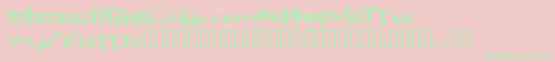 Baozso ffy Font – Green Fonts on Pink Background