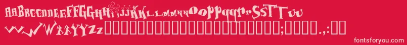 Baozso ffy Font – Pink Fonts on Red Background