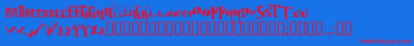 Baozso ffy Font – Red Fonts on Blue Background