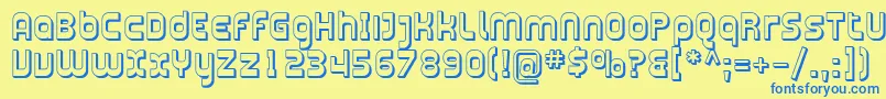 フォントPlasma11 – 青い文字が黄色の背景にあります。