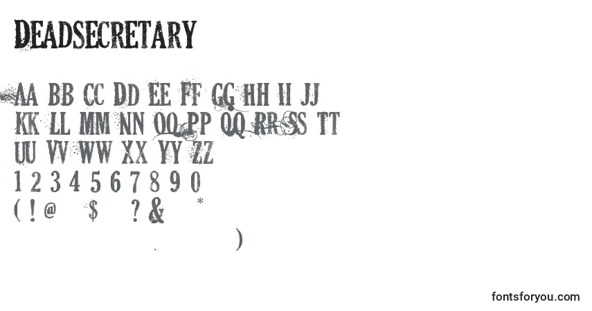 Шрифт Deadsecretary – алфавит, цифры, специальные символы