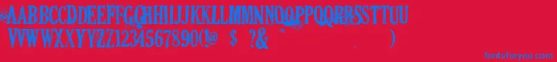 Deadsecretary Font – Blue Fonts on Red Background