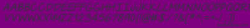 TheUrbanWayThinItalic-Schriftart – Schwarze Schriften auf violettem Hintergrund