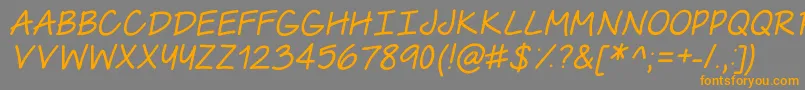 TheUrbanWayThinItalic Font – Orange Fonts on Gray Background