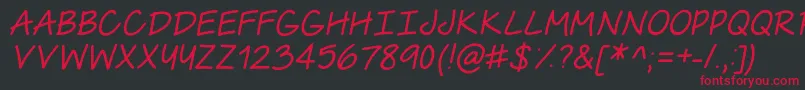 TheUrbanWayThinItalic Font – Red Fonts on Black Background