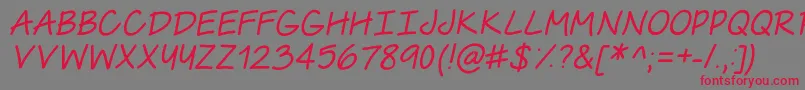 TheUrbanWayThinItalic Font – Red Fonts on Gray Background