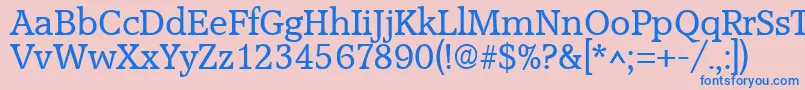 フォントAccoladeRegular – ピンクの背景に青い文字