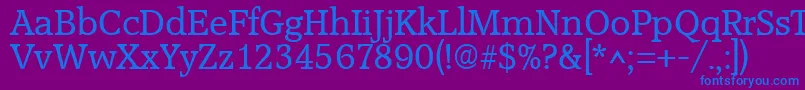 AccoladeRegular-fontti – siniset fontit violetilla taustalla