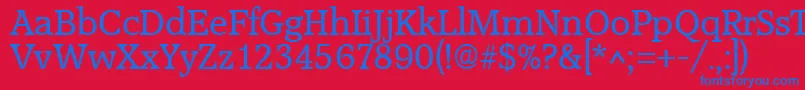 フォントAccoladeRegular – 赤い背景に青い文字