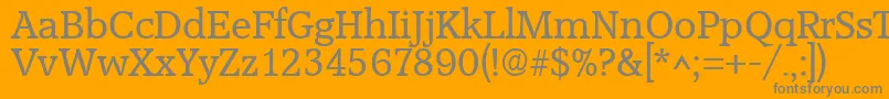 Czcionka AccoladeRegular – szare czcionki na pomarańczowym tle