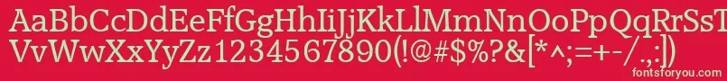 AccoladeRegular-fontti – vihreät fontit punaisella taustalla