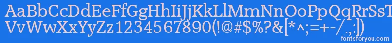 フォントAccoladeRegular – ピンクの文字、青い背景