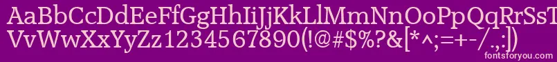 AccoladeRegular-fontti – vaaleanpunaiset fontit violetilla taustalla