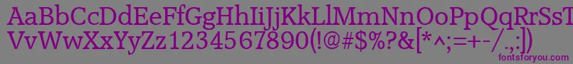 AccoladeRegular-fontti – violetit fontit harmaalla taustalla