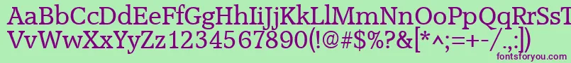 AccoladeRegular Font – Purple Fonts on Green Background
