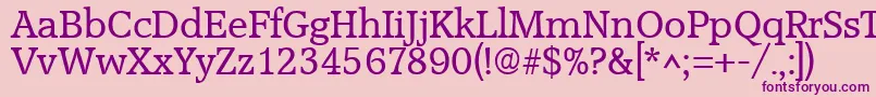 AccoladeRegular-Schriftart – Violette Schriften auf rosa Hintergrund