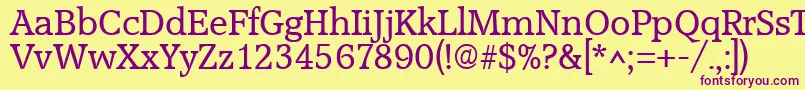 Шрифт AccoladeRegular – фиолетовые шрифты на жёлтом фоне