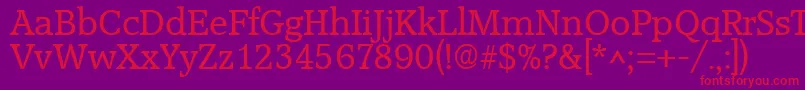 AccoladeRegular Font – Red Fonts on Purple Background