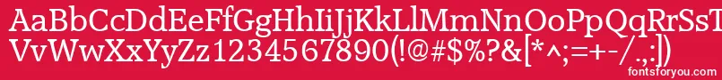 AccoladeRegular-fontti – valkoiset fontit punaisella taustalla