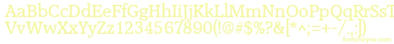 AccoladeRegular-Schriftart – Gelbe Schriften auf weißem Hintergrund