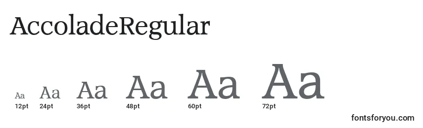 Размеры шрифта AccoladeRegular