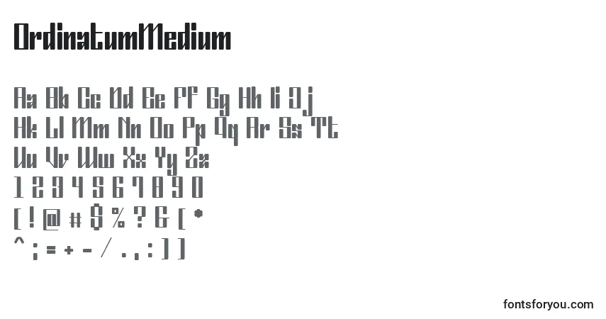 Fuente OrdinatumMedium - alfabeto, números, caracteres especiales
