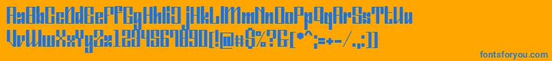 OrdinatumMedium Font – Blue Fonts on Orange Background