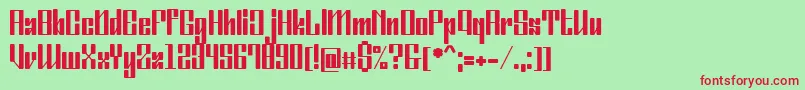 OrdinatumMedium Font – Red Fonts on Green Background