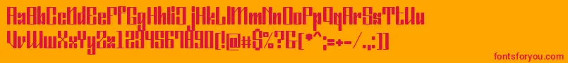 OrdinatumMedium-Schriftart – Rote Schriften auf orangefarbenem Hintergrund