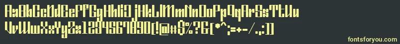 フォントOrdinatumMedium – 黒い背景に黄色の文字