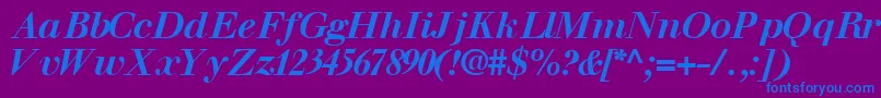 WalbaumsskBoldItalic Font – Blue Fonts on Purple Background