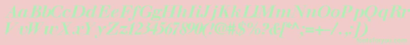 WalbaumsskBoldItalic Font – Green Fonts on Pink Background