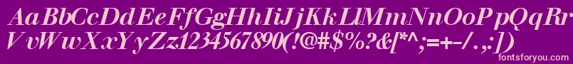 WalbaumsskBoldItalic Font – Pink Fonts on Purple Background