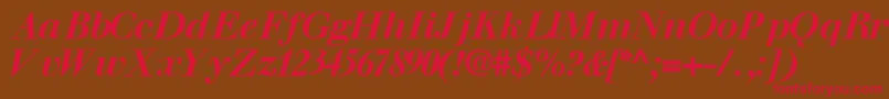 WalbaumsskBoldItalic Font – Red Fonts on Brown Background