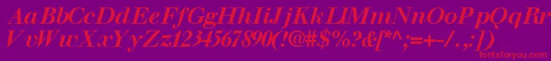 WalbaumsskBoldItalic Font – Red Fonts on Purple Background