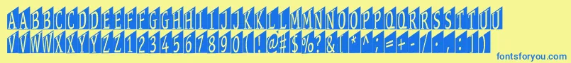 Stageglyphstwo Font – Blue Fonts on Yellow Background