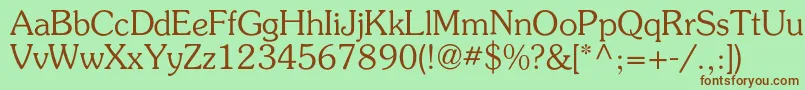 Agpresquirec Font – Brown Fonts on Green Background