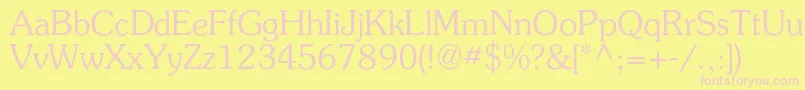 Agpresquirec Font – Pink Fonts on Yellow Background