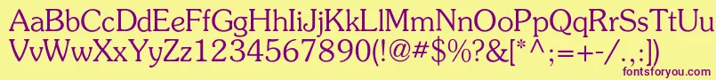Agpresquirec Font – Purple Fonts on Yellow Background