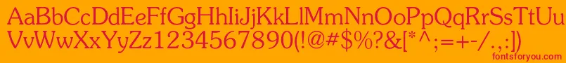 Agpresquirec-Schriftart – Rote Schriften auf orangefarbenem Hintergrund