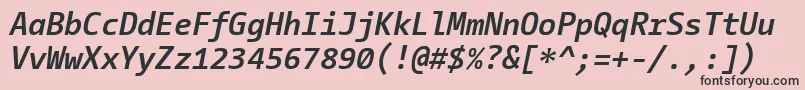 フォントCamingocodeBolditalic – ピンクの背景に黒い文字