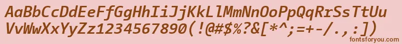 CamingocodeBolditalic Font – Brown Fonts on Pink Background