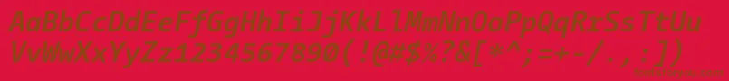 CamingocodeBolditalic Font – Brown Fonts on Red Background