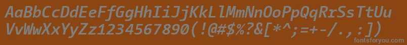Шрифт CamingocodeBolditalic – серые шрифты на коричневом фоне