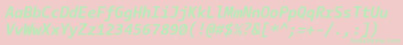 CamingocodeBolditalic Font – Green Fonts on Pink Background