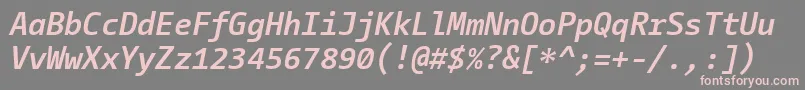 フォントCamingocodeBolditalic – 灰色の背景にピンクのフォント