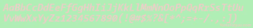 CamingocodeBolditalic Font – Pink Fonts on Green Background
