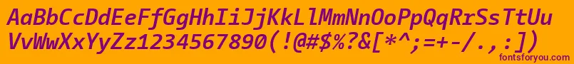 CamingocodeBolditalic Font – Purple Fonts on Orange Background