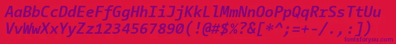 CamingocodeBolditalic Font – Purple Fonts on Red Background